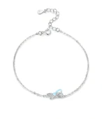 925 Ayar Kurdele Fiyonk Mineli Kadın Gümüş Bileklik - 1