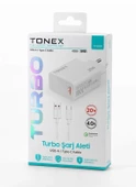 Tonex 20W 4.0A Usb To Type-C Turbo Şarj Başlığı+Kablolu Şarj Aleti - TY20W - 1