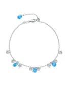 925 Ayar Sallantılı Damla Aquamarin Taşlı Kadın Gümüş Bileklik thumbnail 1