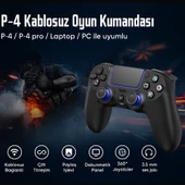 QASUL PS-4 için Kablosuz Kontrol Cihazı Çift Titreşimli RGB LED Gamepad Joystick Yüksek Doğruluk  Kontrol - 3