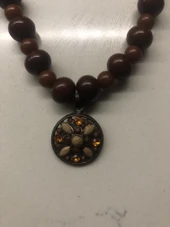 Metal Uçlu Boncuklu Kolye - 1