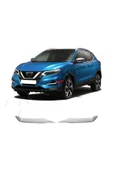 BRSPLAST  Nissan Qashqai Uyumlu 2017-2021 Krom Sis Far Çıtası 2 Parça Paslanmaz Çelik thumbnail 2