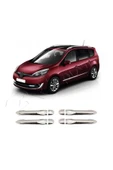 BRSPLAST  Renault Scenic 3 Uyumlu 2010 Ve Üzeri Krom Kapı Kolu 4 Kapı (Anahtar Delikli) Paslanmaz Çelik thumbnail 2
