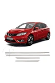 BRSPLAST  Nissan Pulsar Uyumlu 2016 ve Üzeri Krom Yan Kapı Çıtası 4 Parça Paslanmaz Çelik thumbnail 2