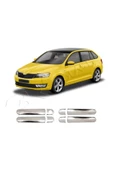BRSPLAST  Skoda Rapid Uyumlu 2012 Ve Üzeri Krom Kapı Kolu 4 Kapı Paslanmaz Çelik thumbnail 2