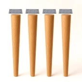 Bohem 75 cm Masa Ayağı 4 ADET Kahverengi Doğal Ahşap Bağlantı Aparatlı Mobilya Kanepe Sehpa Ayakları thumbnail 1