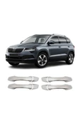 BRSPLAST  Skoda Karoq Uyumlu 2017 Ve Üzeri Krom Kapı Kolu 4 Kapı Deliksiz Paslanmaz Çelik thumbnail 1