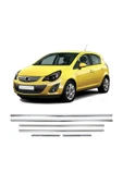 BRSPLAST  Opel Corsa D Uyumlu 2007-2015 Krom Cam Çıtası 6 Parça Paslanmaz Çelik thumbnail 2
