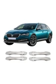 BRSPLAST  Skoda Superb 3V Uyumlu 2015-2023 Krom Kapı Kolu 4 Kapı Deliksiz Paslanmaz Çelik thumbnail 1