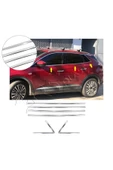 BRSPLAST  Opel Grandland X Uyumlu 2017 Ve Üzeri Krom Cam Çıtası 6 Parça Paslanmaz Çelik - 1