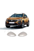 BRSPLAST  Dacia Sandero Uyumlu 2021 Ve Üzeri Krom Ayna Kapağı 2 Parça Paslanmaz Çelik thumbnail 1