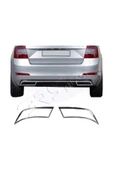 BRSPLAST  Skoda Octavia A7 Uyumlu 2013 Ve Üzeri Krom Egzoz Çerçevesi 2 Parça Paslanmaz Çelik thumbnail 2