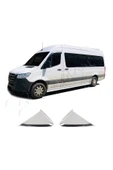 BRSPLAST  Mercedes Sprinter W907 Uyumlu 2018 Ve Üzeri Krom Kelebek Cam Nikelajı 2 Parça Paslanmaz Çelik thumbnail 2