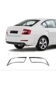 BRSPLAST  Skoda Octavia A7 Uyumlu 2013 Ve Üzeri Krom Egzoz Çerçevesi 2 Parça Paslanmaz Çelik thumbnail 1