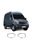 BRSPLAST  Mercedes Sprinter W906 Uyumlu Krom Sis Farı Çerçevesi 2 Parça Paslanmaz Çelik thumbnail 2