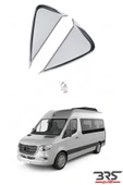 BRSPLAST  Mercedes Sprinter W907 Uyumlu 2018 Ve Üzeri Krom Kelebek Cam Nikelajı 2 Parça thumbnail 2