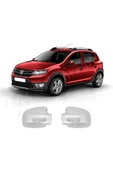 ServetDizaynOto  Dacia Sandero Uyumlu 2008-2020 Krom Ayna Kapağı 2 Parça Paslanmaz Çelik thumbnail 2
