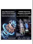 16000pa Güçlü Portatif 3 Kademeli Tasinabilir Vakumlu Kablosuz Üflemeli Mini Araç Süpürgesi - 4