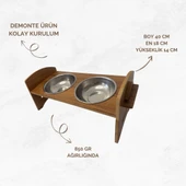 MoxoCreative Ahşap Kedi-Köpek Mama ve Su Kabı - 2