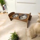 MoxoCreative Ahşap Kedi-Köpek Mama ve Su Kabı - 1