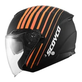 SCOYCO OF-669 TRUCK MAT SİYAH-TURUNCU YARIM KASK (GÜNEŞ VİZÖRLÜ) thumbnail 1