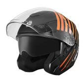 SCOYCO OF-669 TRUCK MAT SİYAH-TURUNCU YARIM KASK (GÜNEŞ VİZÖRLÜ) thumbnail 2