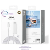 Type-C To HDMI (4K@60Hz) Kablo Wiwu WI-PS001 Pd Şarj ve Projeksiyon Kablosu 1.8m - 3