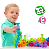 Renkli Vakumlu 25 Parça Slikonlu Vantuzlu Yapışkanlı Molekül’ Duyusal Algısal Motor Dikkat Gelişim thumbnail 2