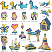 Yapı Oyuncak Seti 100 Parça Eğitici Aktivite'duyusal Algısal Görsel Dikkat Gelişim thumbnail 3