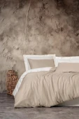 Smart Bambu Saten Çift Kişilik Nevresim Takımı Bej - 1
