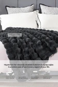 Kürk Yatak Örtüsü Çift Kişilik Dolgulu Peluş Yumuşak Çift Taraflı Yorgan 3 Parça Lory Kahve - 4