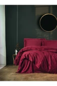 Elegant Saten Tek Kişilik Nevresim Takımı Bordo - 1