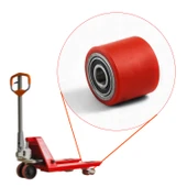 82x70x20 mm Transpalet Tekeri RPR Rulmanlı Bilyalı Kırmızı Tekerlek Palet Taşıma Arabası Tekeri thumbnail 1