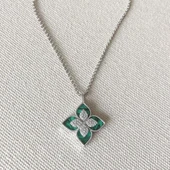 Yonca Mineli İkili Çelik Kolye thumbnail 2