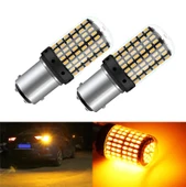 Dekoratif led ampul çift duy turuncu  144led 1157 bay15d 21w / LAAM973 - 1