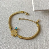 İtalyan Yonca Bileklik Kolye Çelik Set thumbnail 2