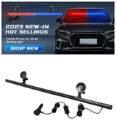 Çakar lamba 12-32v esnek model 84cm vantuzlu çakarlı mavi-kırmızı / LAPA543 thumbnail 2