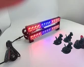 21 fonksiyonlu çakar lamba kırmızı mavi 2'li set vantuzlu kumandalı 12-36v  72W / LAPA210 thumbnail 4