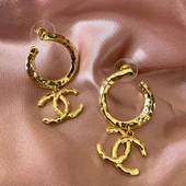 Gold Çift Çelik Küpe thumbnail 3