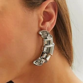 Kruvasan Çelik Küpe thumbnail 2