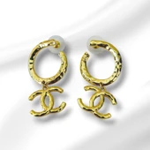 Gold Çift Çelik Küpe thumbnail 2