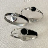 Üçlü Siyah Mineli Çelik Kelepçe thumbnail 1