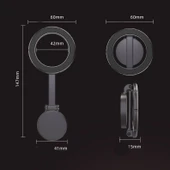 Metal ayarlı mıknatıslı 360 derece telefon tutacağı- nikel / SYTE207 - 4