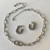 Trend Kolye Küpe Çelik Kombin - 5