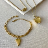 Kalp Açılır Bileklik 3'lü Çelik Set thumbnail 5