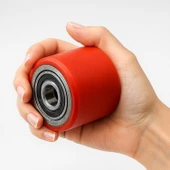 70x60x20 mm Transpalet Tekeri RPR Rulmanlı Bilyalı Kırmızı Tekerlek Palet Taşıma Arabası Tekeri thumbnail 2