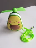 Sevimli Avokado Tasarımlı Led Işıklı USB Kablolu Mini Fan I Masa Üstü Ve Boyun Kullanımı Vantilatör. - 4