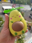 Sevimli Avokado Tasarımlı Led Işıklı USB Kablolu Mini Fan I Masa Üstü Ve Boyun Kullanımı Vantilatör. - 1