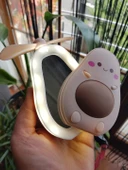 Sevimli Avokado Tasarımlı Led Işıklı USB Kablolu Mini Fan I Masa Üstü Ve Boyun Kullanımı Vantilatör - 2