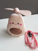 Sevimli Avokado Tasarımlı Led Işıklı USB Kablolu Mini Fan I Masa Üstü Ve Boyun Kullanımı Vantilatör - 3